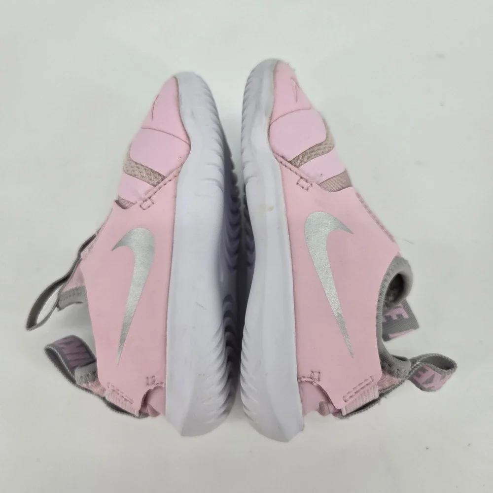 Nike Flex Runner Toddler 7C Arctic Pink Metallic Silver Slip On AT4665-609